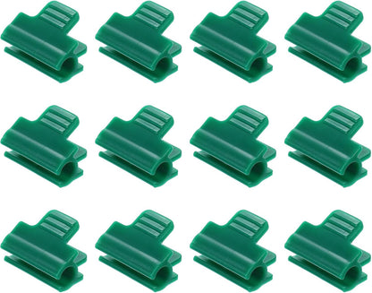 Greenhouse Clamps for 1inch PVC Pipe, 12pcs Greenhouse Film Clamps Shading Net Rod Clip Garden Hoops for Row Cover, Greenhouse Plastic Sheeting(Dark Green)