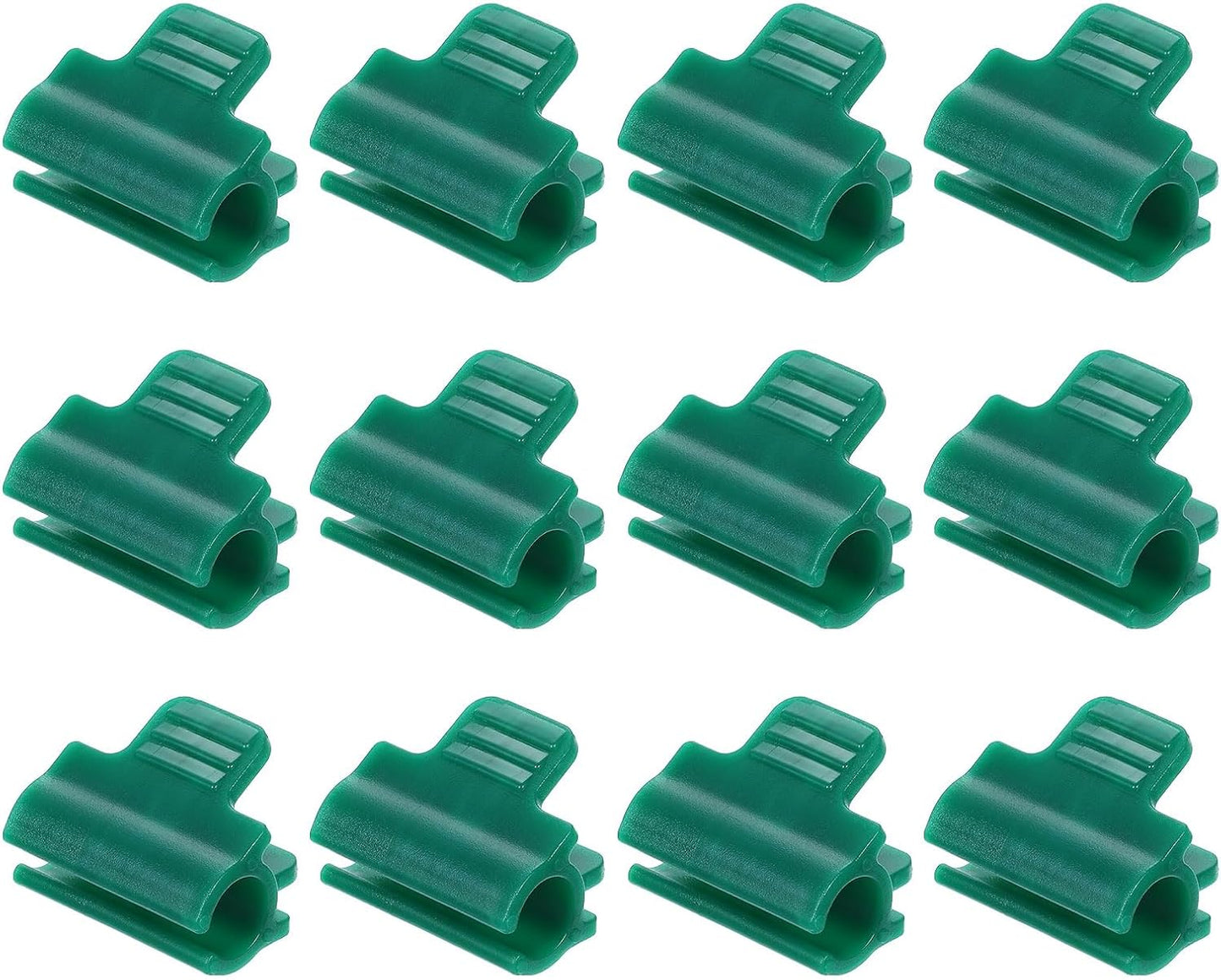 Greenhouse Clamps for 1inch PVC Pipe, 12pcs Greenhouse Film Clamps Shading Net Rod Clip Garden Hoops for Row Cover, Greenhouse Plastic Sheeting(Dark Green)