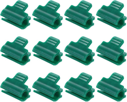 Greenhouse Clamps for 1inch PVC Pipe, 12pcs Greenhouse Film Clamps Shading Net Rod Clip Garden Hoops for Row Cover, Greenhouse Plastic Sheeting(Dark Green)