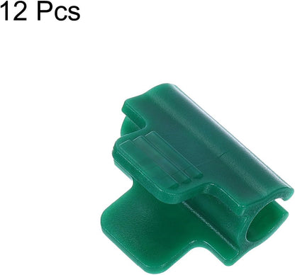 Greenhouse Clamps for 1inch PVC Pipe, 12pcs Greenhouse Film Clamps Shading Net Rod Clip Garden Hoops for Row Cover, Greenhouse Plastic Sheeting(Dark Green)
