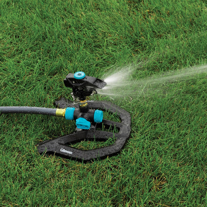 Heavy Duty Circular Water Sprinkler, Rotating Sprinkler Head with Adjustable Spray Pattern, Lawn Sprinkler for Large Area Coverage