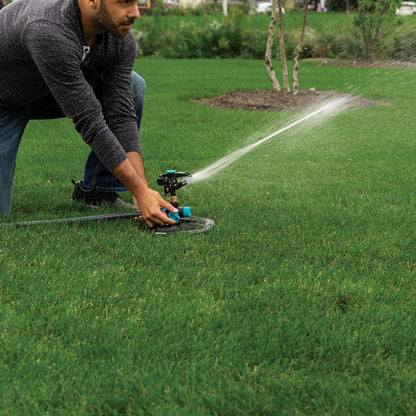 Heavy Duty Circular Water Sprinkler, Rotating Sprinkler Head with Adjustable Spray Pattern, Lawn Sprinkler for Large Area Coverage