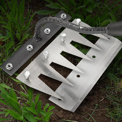Gardening Hand Weeder Tool,Iron Weed Rake with Detachable Blades (8 Tines)