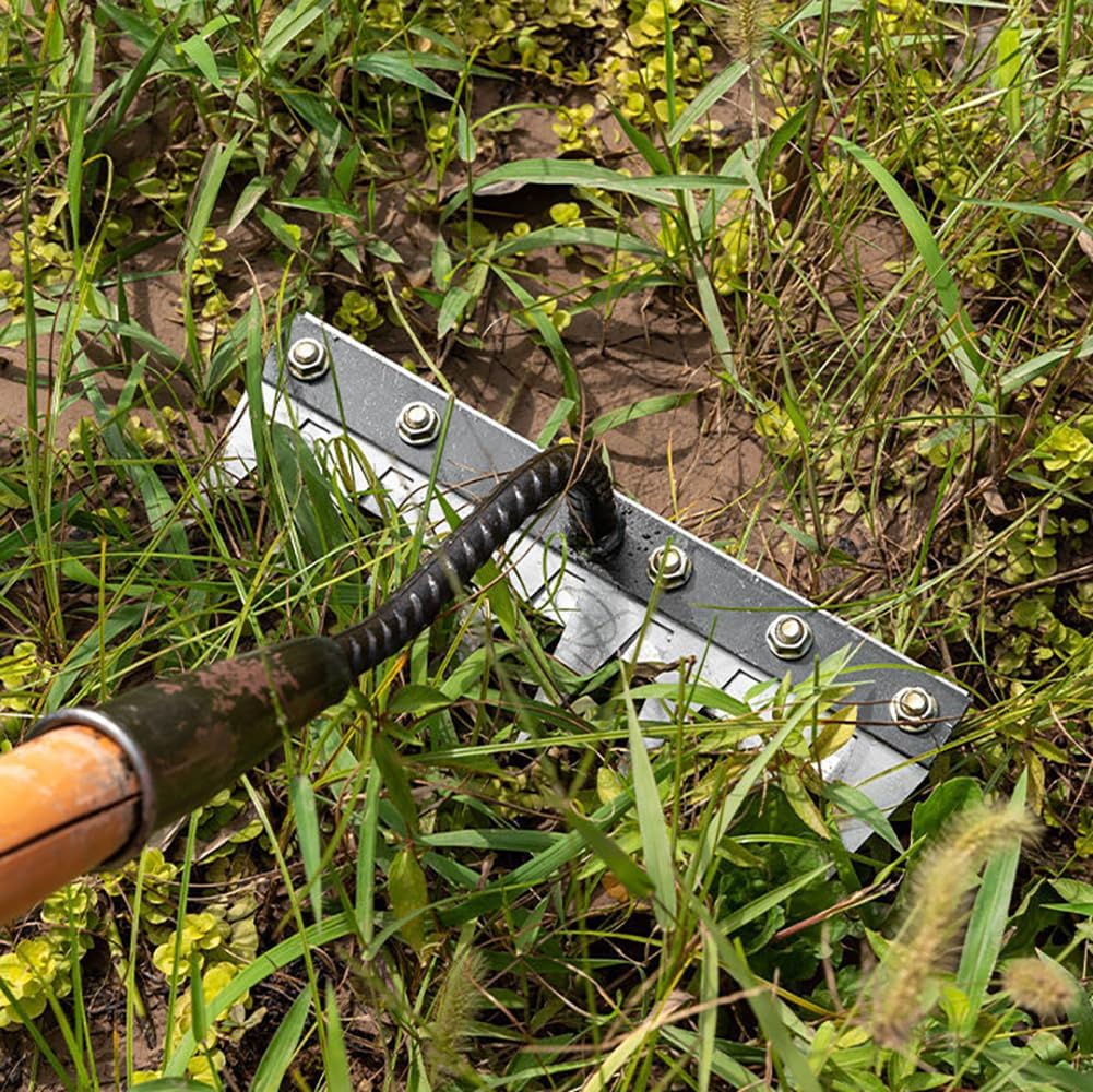 Gardening Hand Weeder Tool,Iron Weed Rake with Detachable Blades (8 Tines)