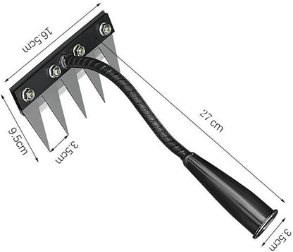 Gardening Hand Weeder Tool,Iron Weed Rake with Detachable Blades (8 Tines)