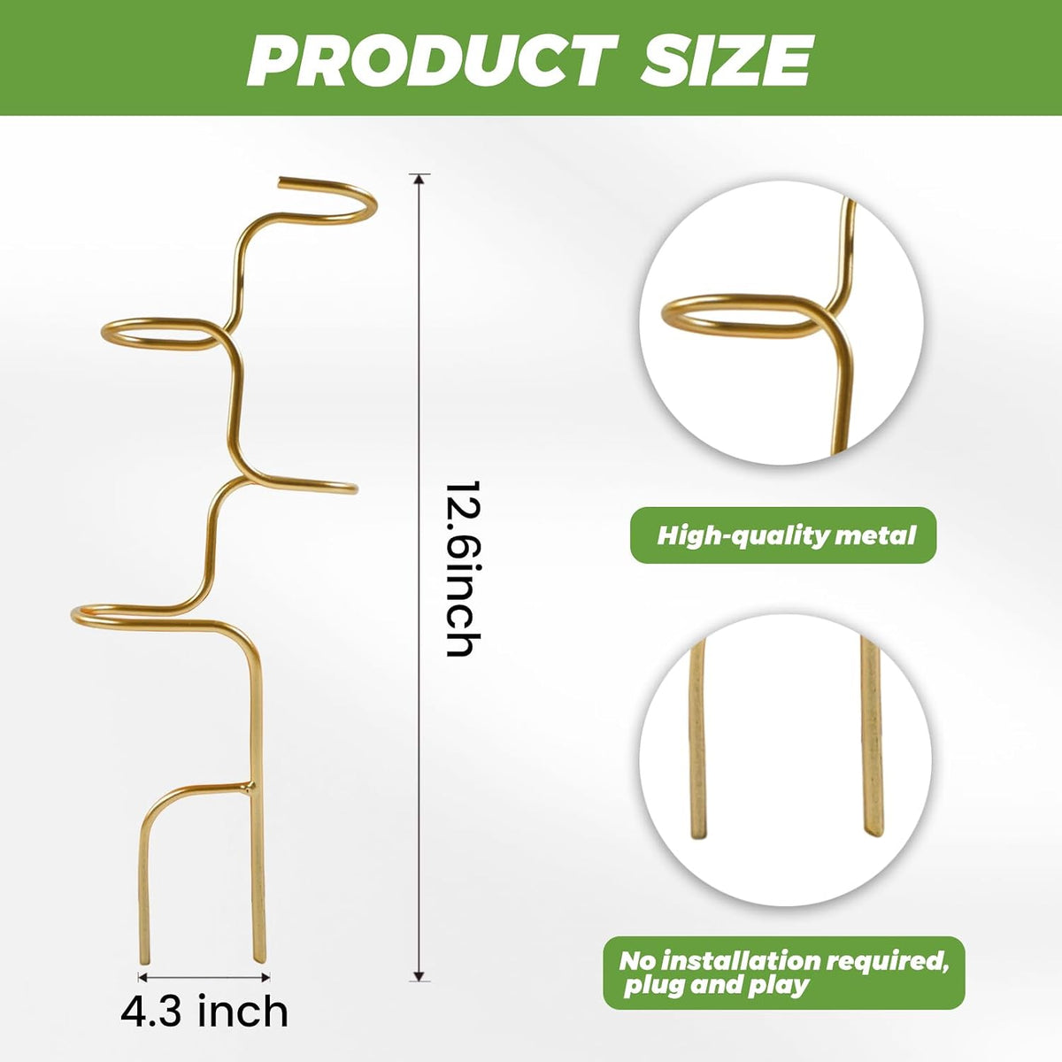 Plant Support Stakes - 3 Pack Durable Metal Trellis for Monstera