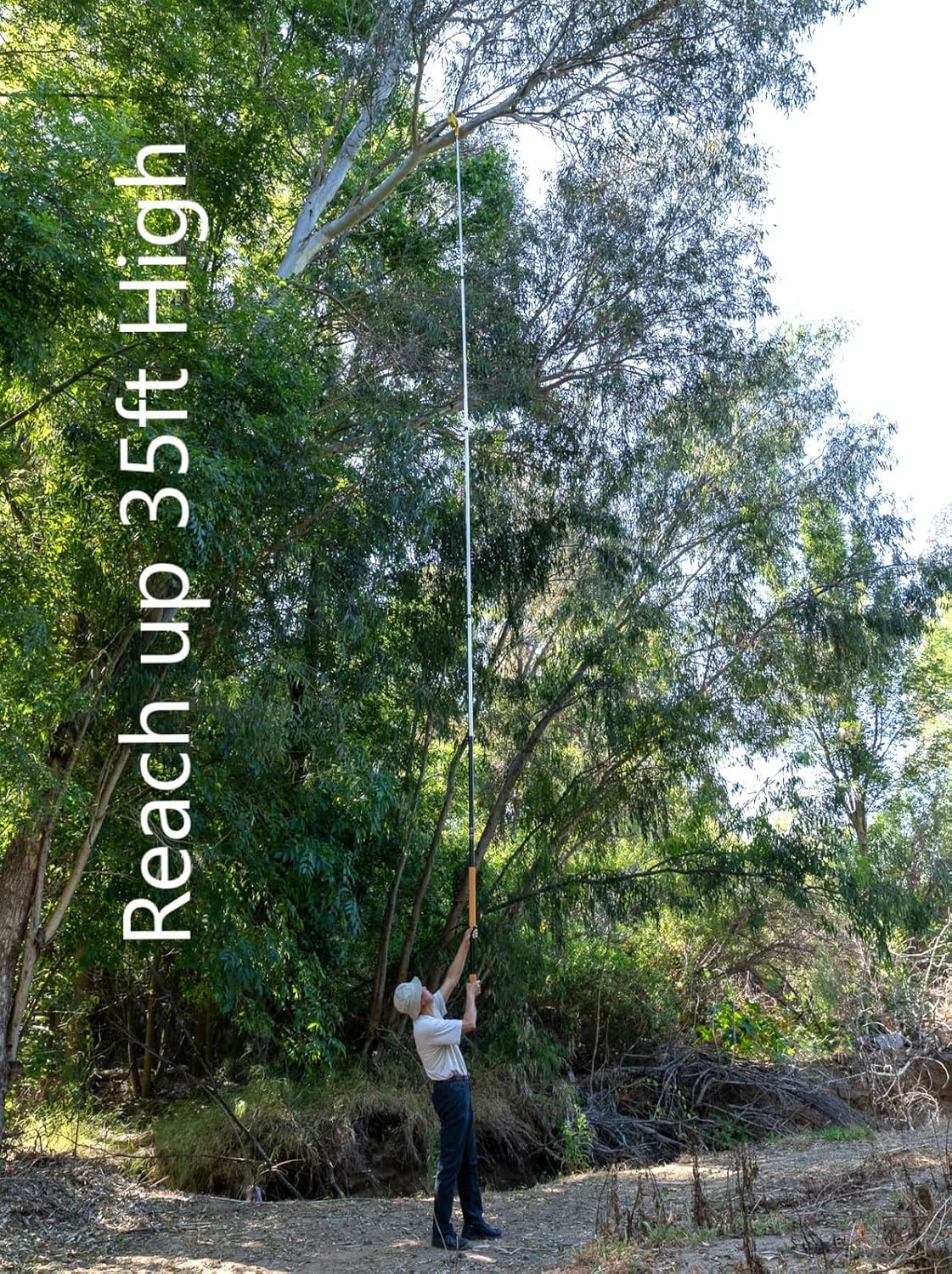 Wireless Remote Control Electric Pole Saw - 35ft High Reach Tree Pruner for DIY - Ultra Light Portable Design - Cuts 4" Branches Safely - Attaches to Any Telescopic Pole - SFT20-2 V2