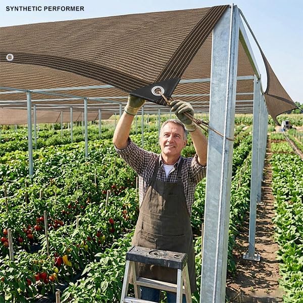 Garden Shade Cloth 10x10ft UV 70% Sunblock Outdoor Sun Shade with Grommets Sun Shade Outdoor Cover Plant Covers Freeze Protection Shade Cloth for Chicken Coop Cover Brown10x10FT - Colors B