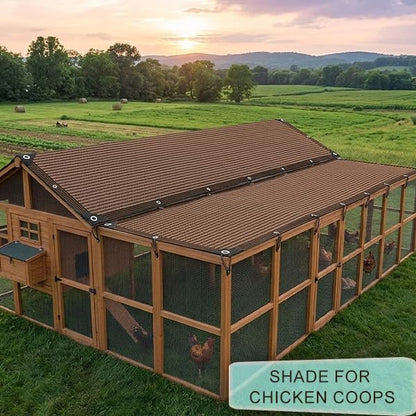 Garden Shade Cloth 10x10ft UV 70% Sunblock Outdoor Sun Shade with Grommets Sun Shade Outdoor Cover Plant Covers Freeze Protection Shade Cloth for Chicken Coop Cover Brown10x10FT - Colors B