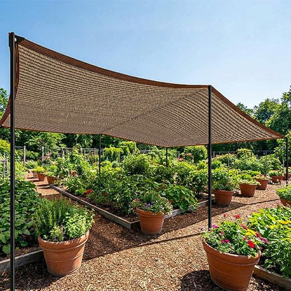 Garden Shade Cloth 10x10ft UV 70% Sunblock Outdoor Sun Shade with Grommets Sun Shade Outdoor Cover Plant Covers Freeze Protection Shade Cloth for Chicken Coop Cover Brown10x10FT - Colors B