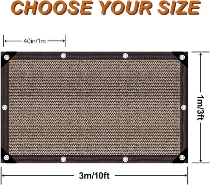 Garden Shade Cloth 10x10ft UV 70% Sunblock Outdoor Sun Shade with Grommets Sun Shade Outdoor Cover Plant Covers Freeze Protection Shade Cloth for Chicken Coop Cover Brown10x10FT - Colors B