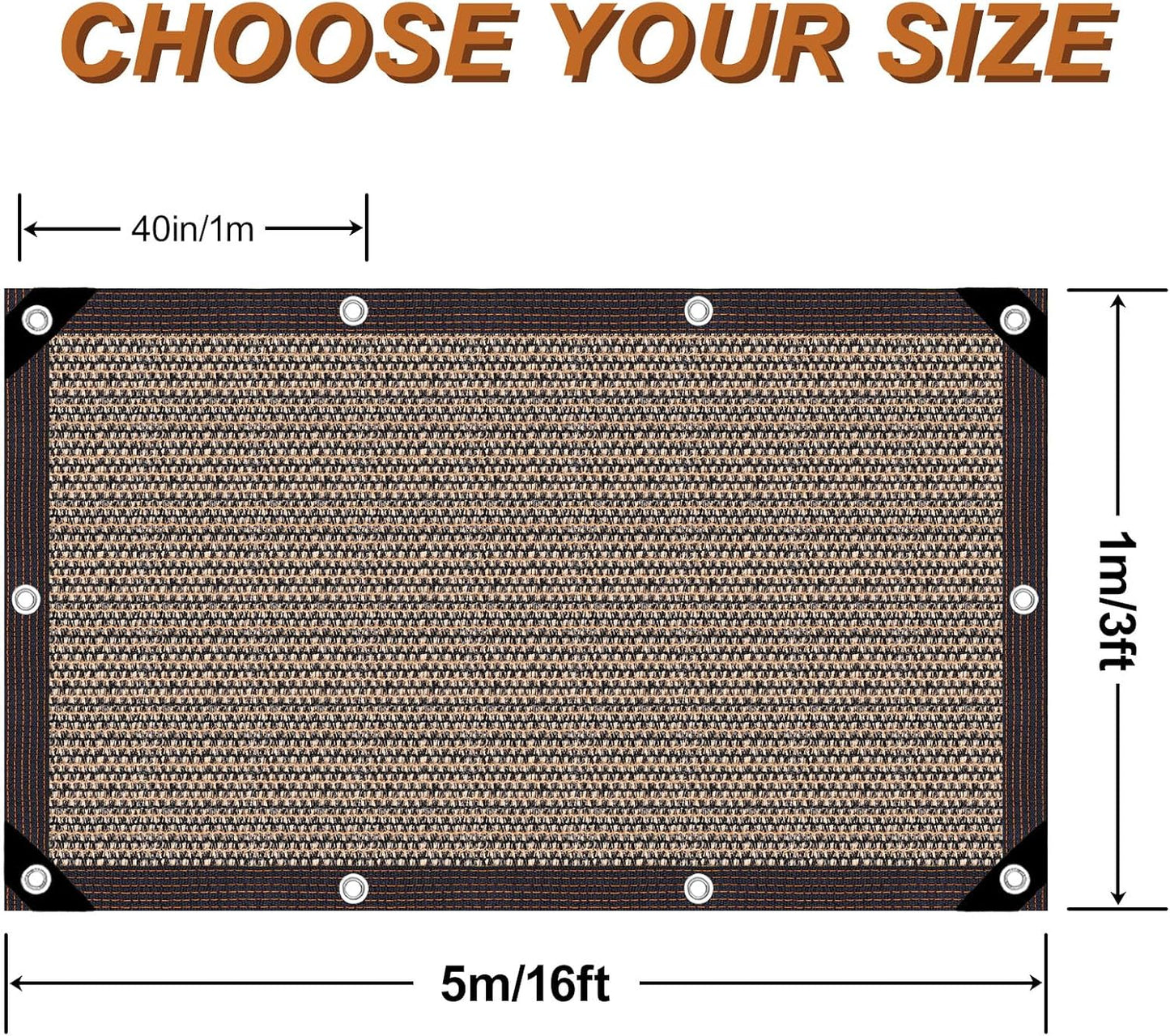 Garden Shade Cloth 10x10ft UV 70% Sunblock Outdoor Sun Shade with Grommets Sun Shade Outdoor Cover Plant Covers Freeze Protection Shade Cloth for Chicken Coop Cover Brown10x10FT - Colors B