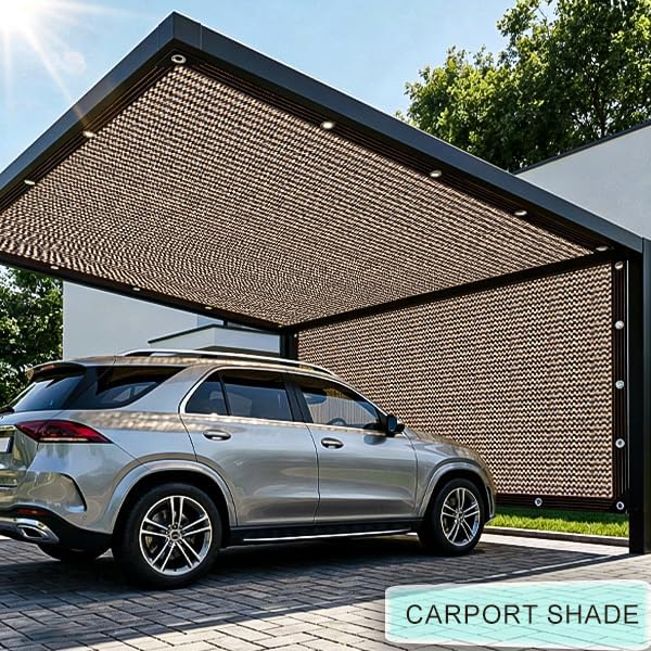 Garden Shade Cloth 10x10ft UV 70% Sunblock Outdoor Sun Shade with Grommets Sun Shade Outdoor Cover Plant Covers Freeze Protection Shade Cloth for Chicken Coop Cover Brown10x10FT - Colors B