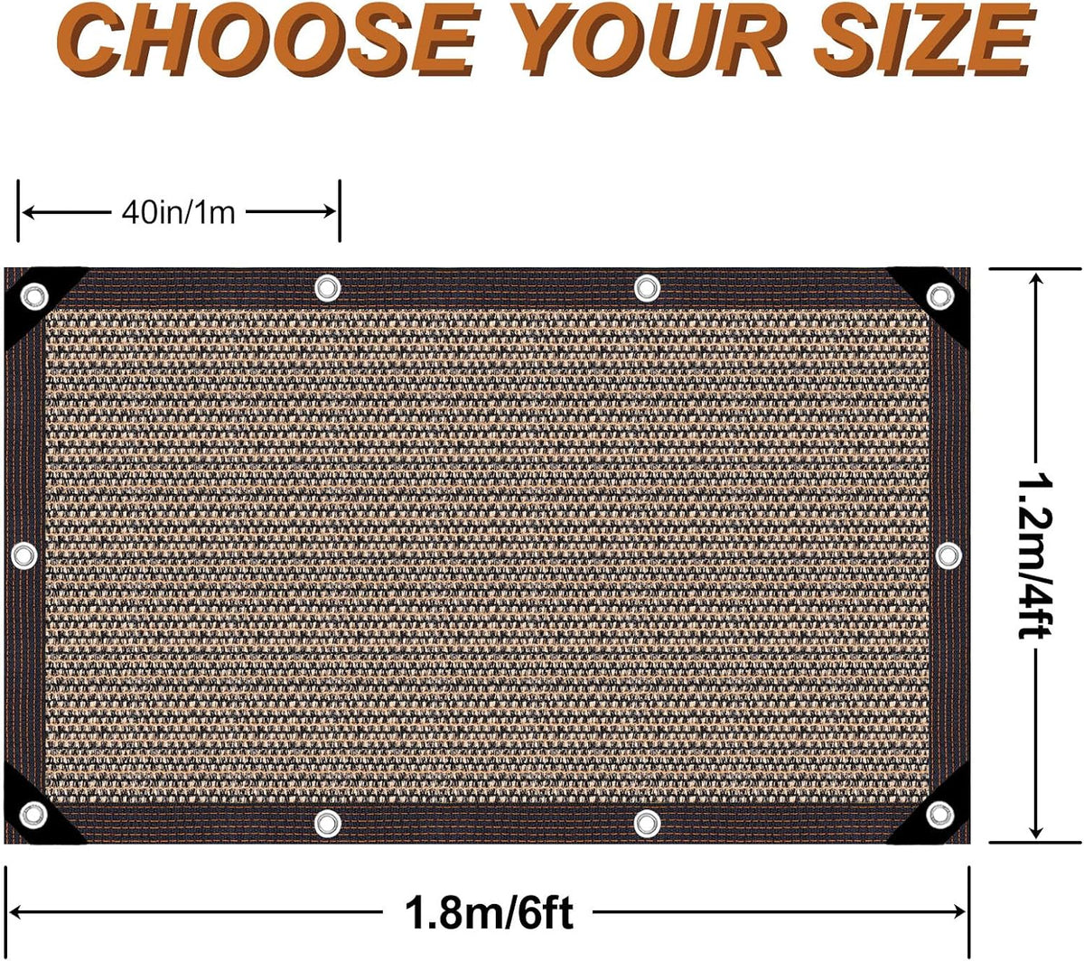 Garden Shade Cloth 10x10ft UV 70% Sunblock Outdoor Sun Shade with Grommets Sun Shade Outdoor Cover Plant Covers Freeze Protection Shade Cloth for Chicken Coop Cover Brown10x10FT - Colors B