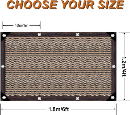 Garden Shade Cloth 10x10ft UV 70% Sunblock Outdoor Sun Shade with Grommets Sun Shade Outdoor Cover Plant Covers Freeze Protection Shade Cloth for Chicken Coop Cover Brown10x10FT - Colors B