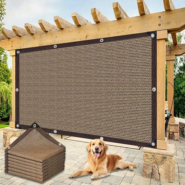 Garden Shade Cloth 10x10ft UV 70% Sunblock Outdoor Sun Shade with Grommets Sun Shade Outdoor Cover Plant Covers Freeze Protection Shade Cloth for Chicken Coop Cover Brown10x10FT - Colors B