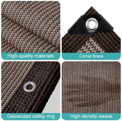 Garden Shade Cloth 10x10ft UV 70% Sunblock Outdoor Sun Shade with Grommets Sun Shade Outdoor Cover Plant Covers Freeze Protection Shade Cloth for Chicken Coop Cover Brown10x10FT - Colors B