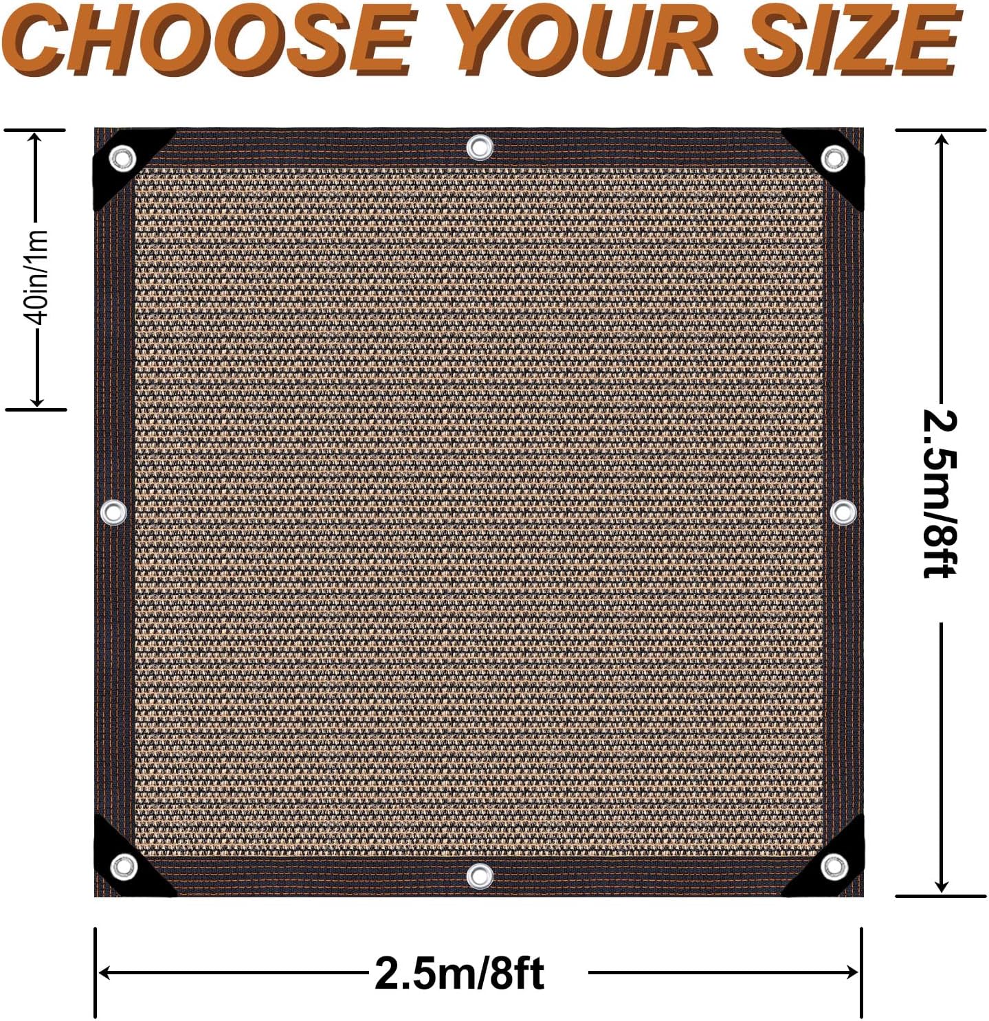 Garden Shade Cloth 10x10ft UV 70% Sunblock Outdoor Sun Shade with Grommets Sun Shade Outdoor Cover Plant Covers Freeze Protection Shade Cloth for Chicken Coop Cover Brown10x10FT - Colors B
