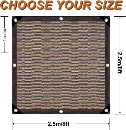 Garden Shade Cloth 10x10ft UV 70% Sunblock Outdoor Sun Shade with Grommets Sun Shade Outdoor Cover Plant Covers Freeze Protection Shade Cloth for Chicken Coop Cover Brown10x10FT - Colors B