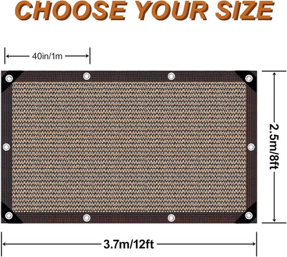Garden Shade Cloth 10x10ft UV 70% Sunblock Outdoor Sun Shade with Grommets Sun Shade Outdoor Cover Plant Covers Freeze Protection Shade Cloth for Chicken Coop Cover Brown10x10FT - Colors B