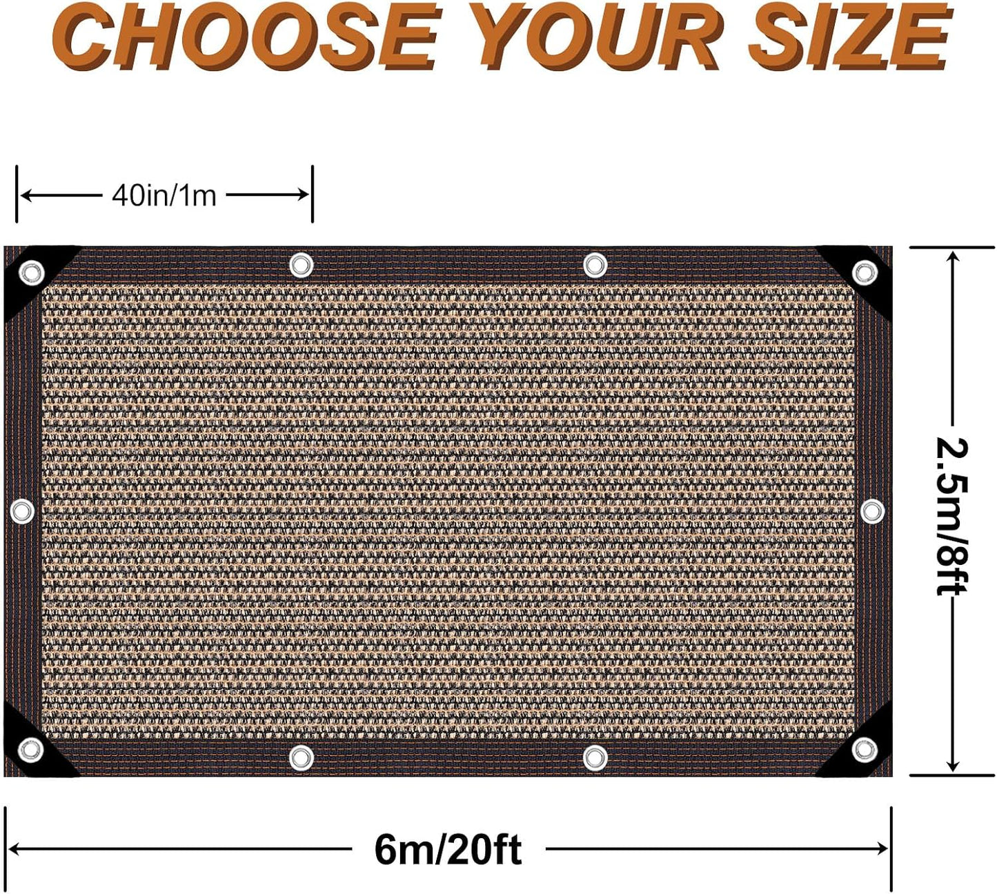 Garden Shade Cloth 10x10ft UV 70% Sunblock Outdoor Sun Shade with Grommets Sun Shade Outdoor Cover Plant Covers Freeze Protection Shade Cloth for Chicken Coop Cover Brown10x10FT - Colors B