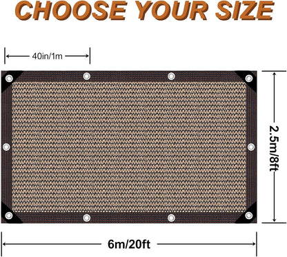 Garden Shade Cloth 10x10ft UV 70% Sunblock Outdoor Sun Shade with Grommets Sun Shade Outdoor Cover Plant Covers Freeze Protection Shade Cloth for Chicken Coop Cover Brown10x10FT - Colors B