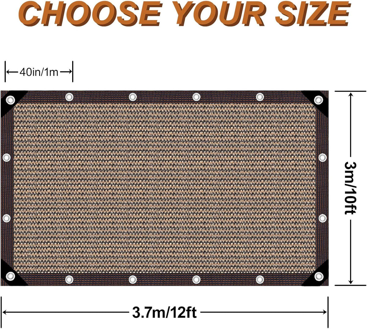 Garden Shade Cloth 10x10ft UV 70% Sunblock Outdoor Sun Shade with Grommets Sun Shade Outdoor Cover Plant Covers Freeze Protection Shade Cloth for Chicken Coop Cover Brown10x10FT - Colors B