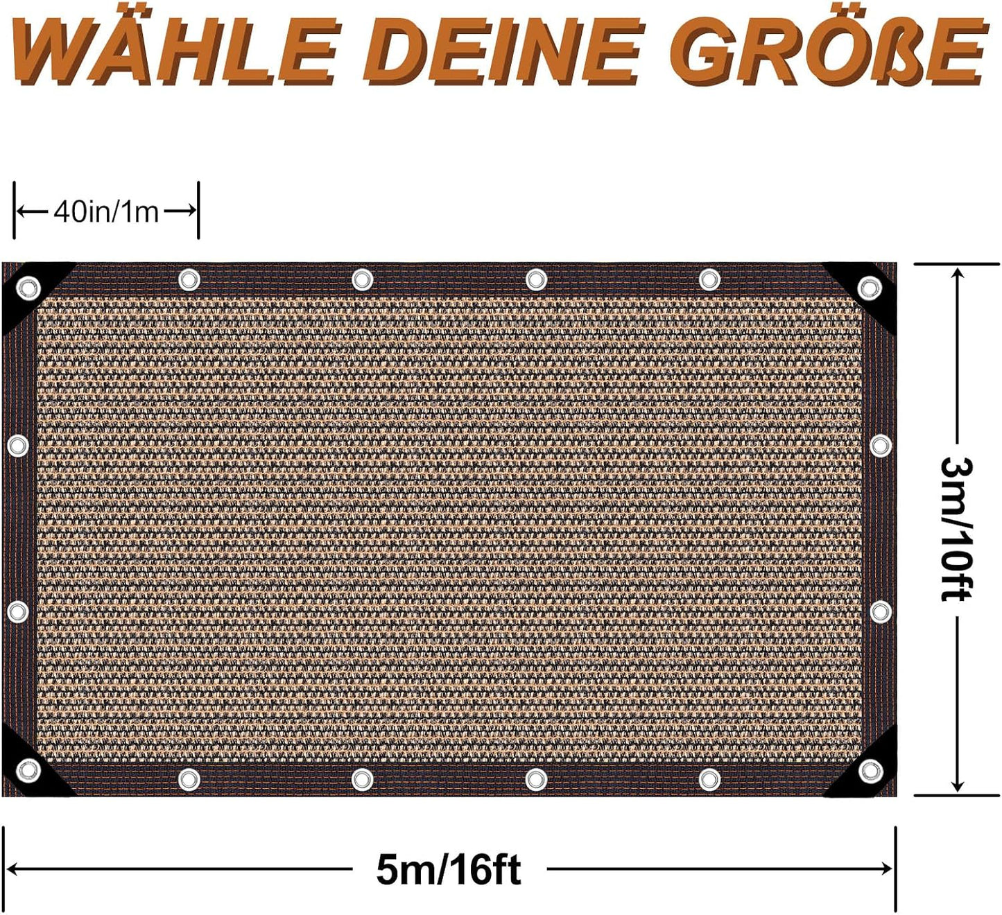 Garden Shade Cloth 10x10ft UV 70% Sunblock Outdoor Sun Shade with Grommets Sun Shade Outdoor Cover Plant Covers Freeze Protection Shade Cloth for Chicken Coop Cover Brown10x10FT - Colors B
