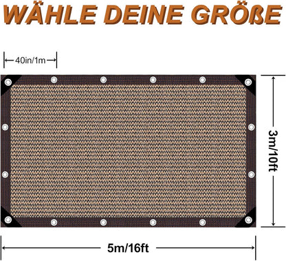 Garden Shade Cloth 10x10ft UV 70% Sunblock Outdoor Sun Shade with Grommets Sun Shade Outdoor Cover Plant Covers Freeze Protection Shade Cloth for Chicken Coop Cover Brown10x10FT - Colors B