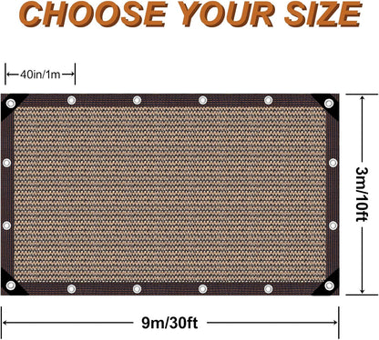 Garden Shade Cloth 10x10ft UV 70% Sunblock Outdoor Sun Shade with Grommets Sun Shade Outdoor Cover Plant Covers Freeze Protection Shade Cloth for Chicken Coop Cover Brown10x10FT - Colors B