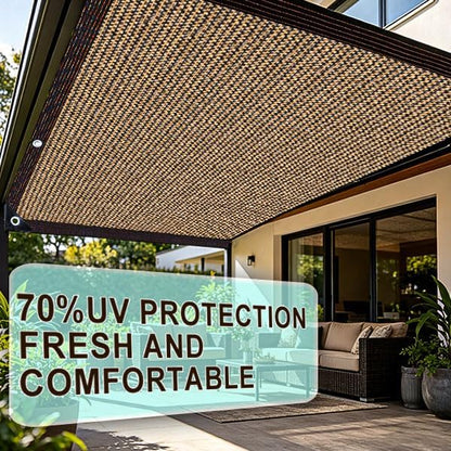 Garden Shade Cloth 10x10ft UV 70% Sunblock Outdoor Sun Shade with Grommets Sun Shade Outdoor Cover Plant Covers Freeze Protection Shade Cloth for Chicken Coop Cover Brown10x10FT - Colors B