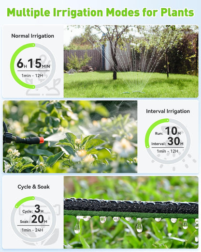 WiFi Water Timer for Garden Hose with Brass Inlet, 2-Zone Smart Sprinkler Hose Timer, WiFi Irrigation Controller, Automatic Watering System for Lawns and Yard