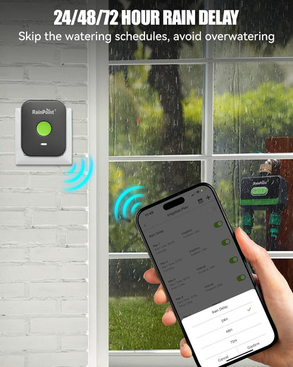 WiFi Water Timer for Garden Hose with Brass Inlet, 2-Zone Smart Sprinkler Hose Timer, WiFi Irrigation Controller, Automatic Watering System for Lawns and Yard
