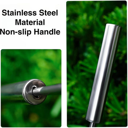 3-Piece Stainless Steel Garden Tools Set with Gloves- Shovel, Rake, Weeder for Indoor Outdoor Use, Ergonomic Handles for Succulents, Potted Plants & Seedlings
