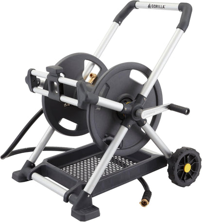 Gorilla Mobile Aluminum Garden Hose Reel, 225 Ft, Zero-Rust, No-Leak Brass
