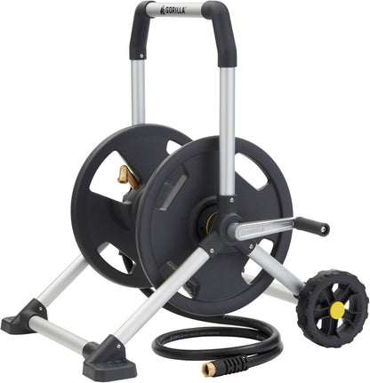 Gorilla Mobile Aluminum Garden Hose Reel, 225 Ft, Zero-Rust, No-Leak Brass