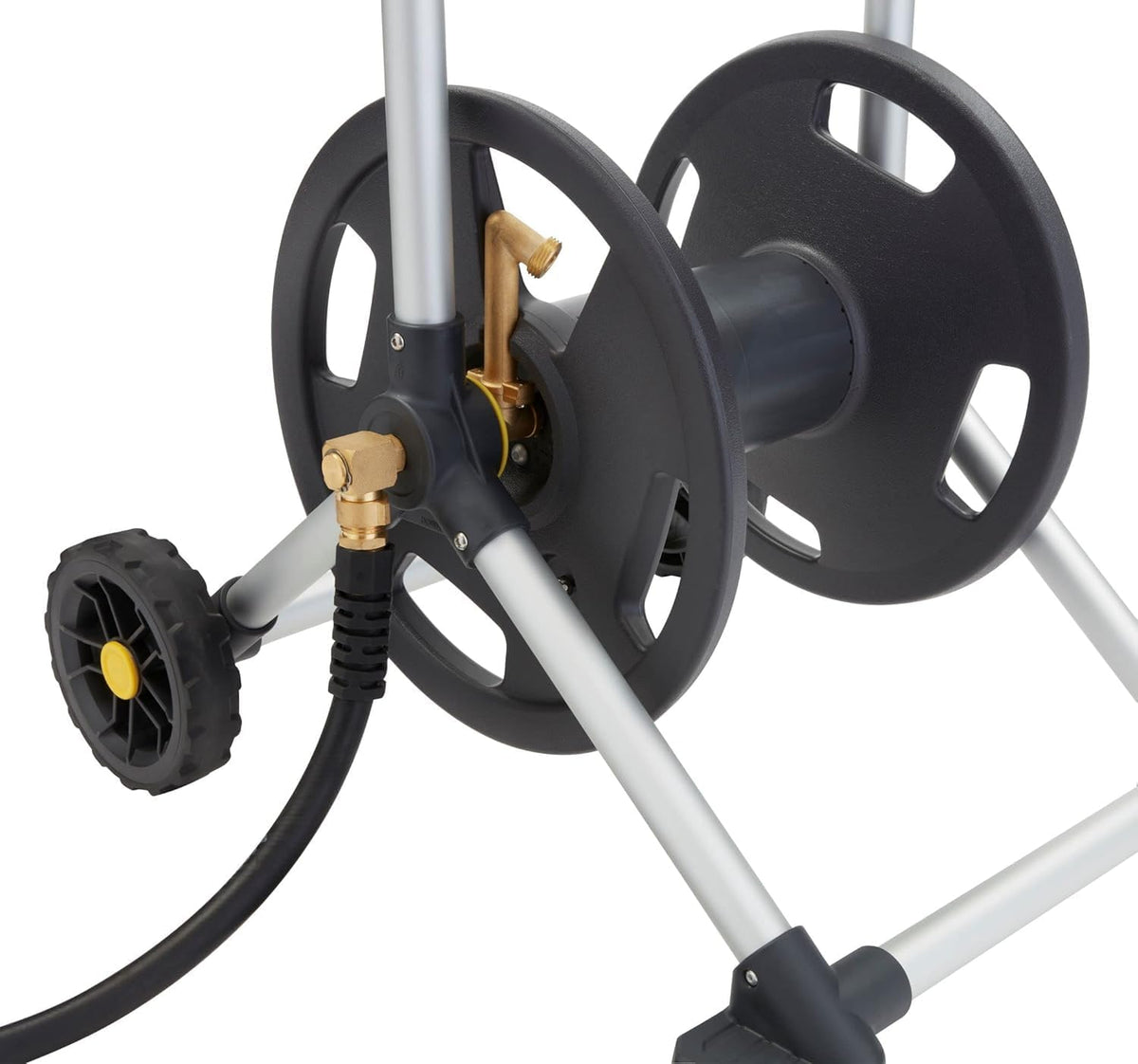 Gorilla Mobile Aluminum Garden Hose Reel, 225 Ft, Zero-Rust, No-Leak Brass