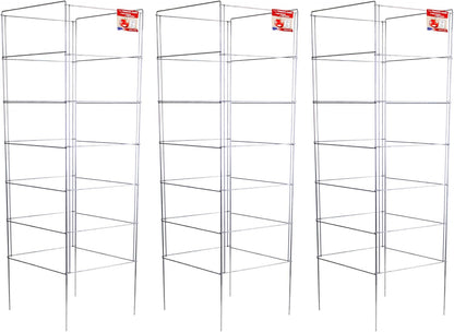Cedar Ridge Square Foldable Tomato Cages - Made in USA Heavy Duty Plant Support for Vegetable Garden, Vegetables, and Flowers - Stakes and Trellis for Climbing Plants (13x56) 3-Pack