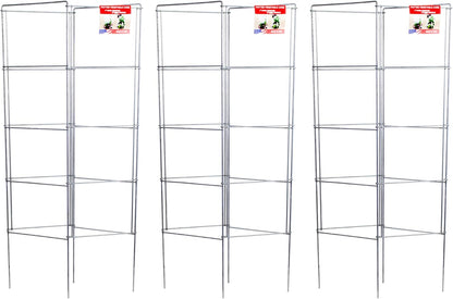 Cedar Ridge Square Foldable Tomato Cages - Made in USA Heavy Duty Plant Support for Vegetable Garden, Vegetables, and Flowers - Stakes and Trellis for Climbing Plants (13x56) 3-Pack