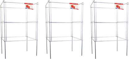Cedar Ridge Square Foldable Tomato Cages - Made in USA Heavy Duty Plant Support for Vegetable Garden, Vegetables, and Flowers - Stakes and Trellis for Climbing Plants (13x56) 3-Pack