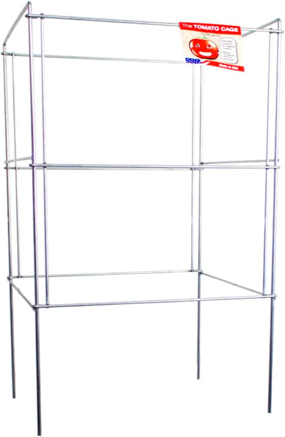 Cedar Ridge Square Foldable Tomato Cages - Made in USA Heavy Duty Plant Support for Vegetable Garden, Vegetables, and Flowers - Stakes and Trellis for Climbing Plants (13x56) 3-Pack