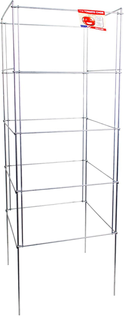 Cedar Ridge Square Foldable Tomato Cages - Made in USA Heavy Duty Plant Support for Vegetable Garden, Vegetables, and Flowers - Stakes and Trellis for Climbing Plants (13x56) 3-Pack
