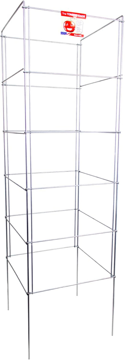 Cedar Ridge Square Foldable Tomato Cages - Made in USA Heavy Duty Plant Support for Vegetable Garden, Vegetables, and Flowers - Stakes and Trellis for Climbing Plants (13x56) 3-Pack