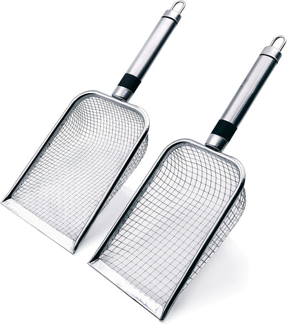 2 Pack Soil Sifter for Gardening, Stainless Steel Handle