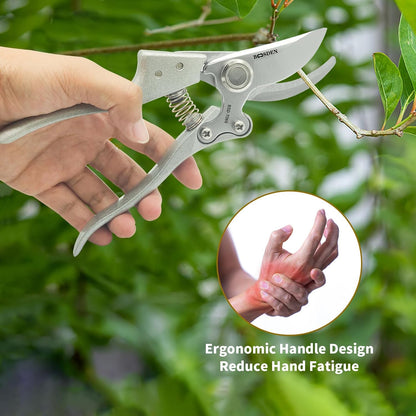 BOOSDEN Bypass Pruning Shears, 8'' Garden Trimmers with SK5 Blades