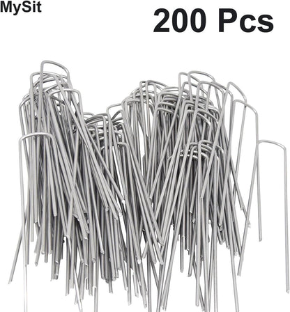 6" Galvanized Landscape Staples Garden Stakes Pins 24 Pack