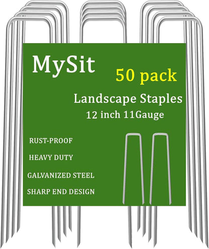 6" Galvanized Landscape Staples Garden Stakes Pins 24 Pack