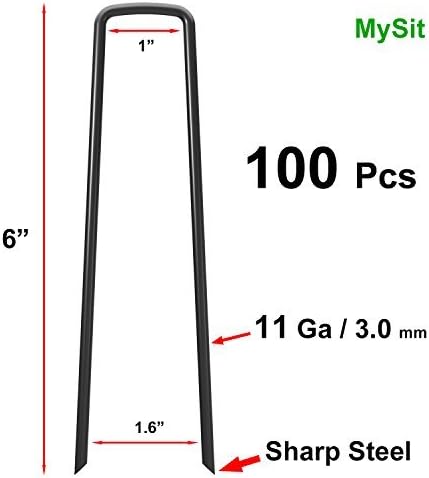6" Galvanized Landscape Staples Garden Stakes Pins 24 Pack