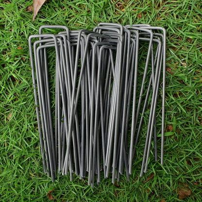 6" Galvanized Landscape Staples Garden Stakes Pins 24 Pack