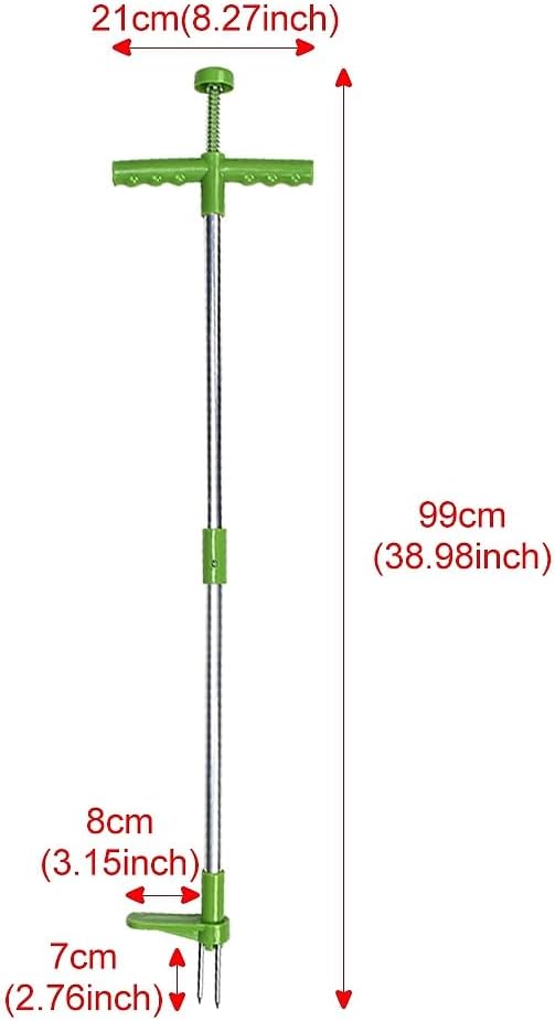 Stand Up Weed Puller Tool with Long Handle - 39" Garden Weeding Tool with 3 Claws - Detachable Weeder Hand Tool for Effortless Garden Weed Removal Without Bending or Kneeling